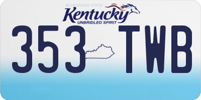 KY license plate 353TWB