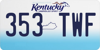 KY license plate 353TWF