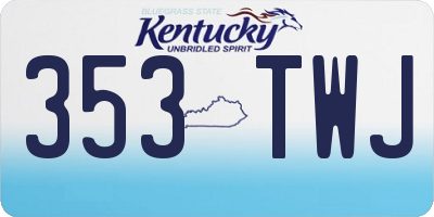 KY license plate 353TWJ