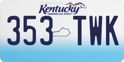 KY license plate 353TWK