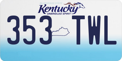 KY license plate 353TWL