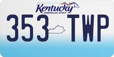 KY license plate 353TWP