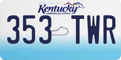 KY license plate 353TWR
