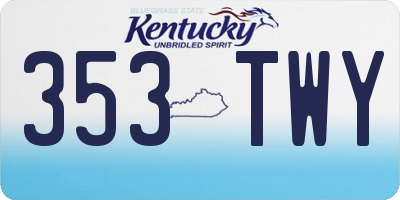 KY license plate 353TWY