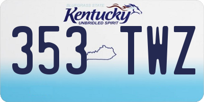 KY license plate 353TWZ