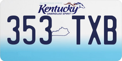 KY license plate 353TXB