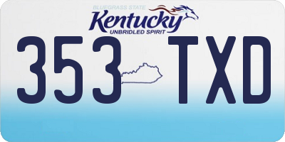 KY license plate 353TXD