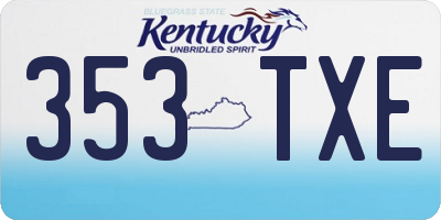 KY license plate 353TXE