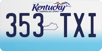 KY license plate 353TXI