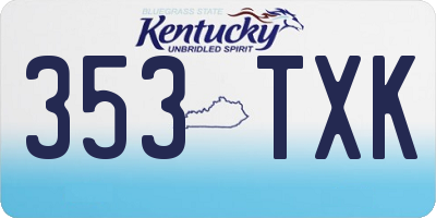 KY license plate 353TXK