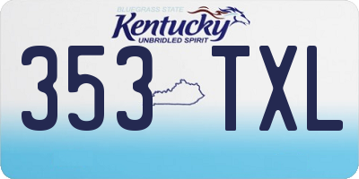 KY license plate 353TXL