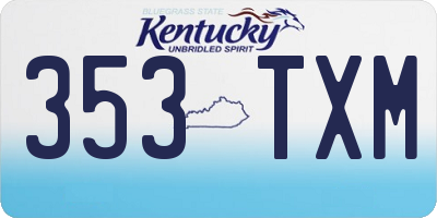 KY license plate 353TXM