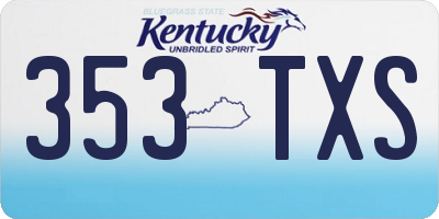 KY license plate 353TXS