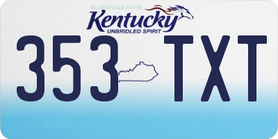 KY license plate 353TXT