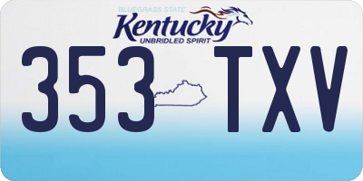 KY license plate 353TXV