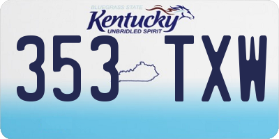 KY license plate 353TXW