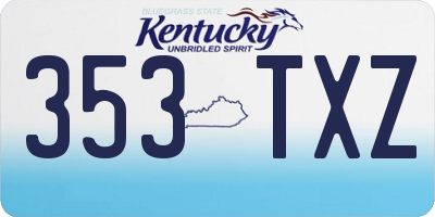 KY license plate 353TXZ