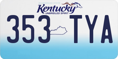 KY license plate 353TYA