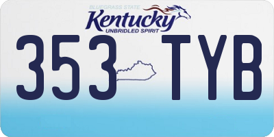 KY license plate 353TYB