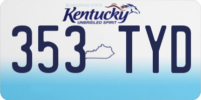 KY license plate 353TYD
