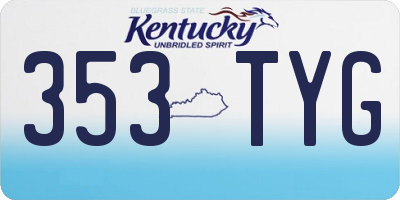 KY license plate 353TYG