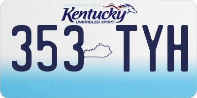 KY license plate 353TYH
