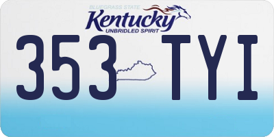 KY license plate 353TYI