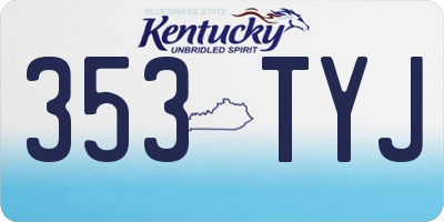 KY license plate 353TYJ