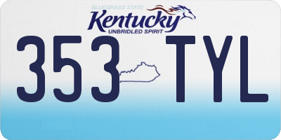KY license plate 353TYL