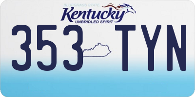 KY license plate 353TYN