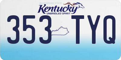 KY license plate 353TYQ