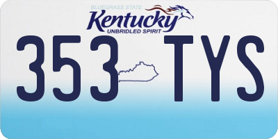 KY license plate 353TYS