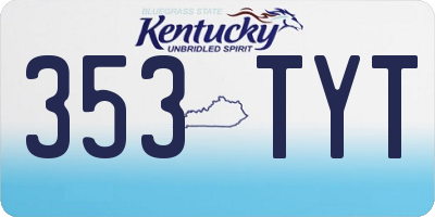 KY license plate 353TYT