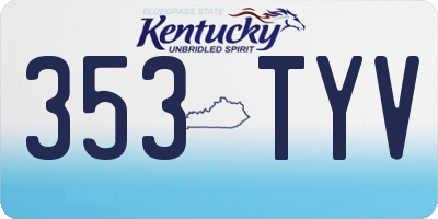 KY license plate 353TYV