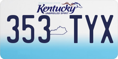 KY license plate 353TYX
