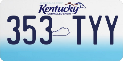 KY license plate 353TYY