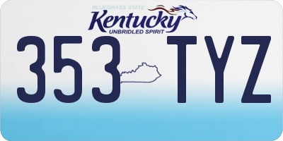 KY license plate 353TYZ