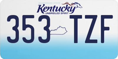 KY license plate 353TZF