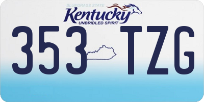 KY license plate 353TZG