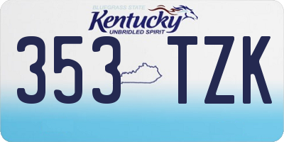 KY license plate 353TZK