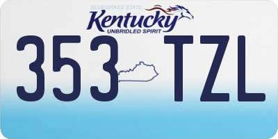 KY license plate 353TZL
