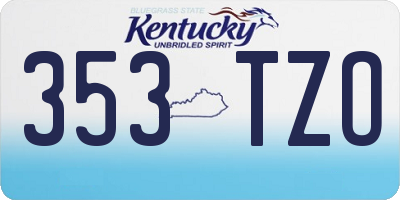 KY license plate 353TZO