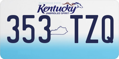 KY license plate 353TZQ