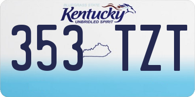 KY license plate 353TZT