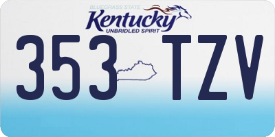 KY license plate 353TZV