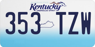 KY license plate 353TZW