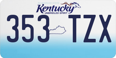 KY license plate 353TZX