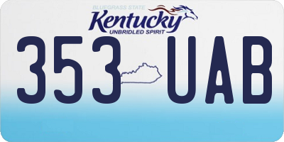 KY license plate 353UAB