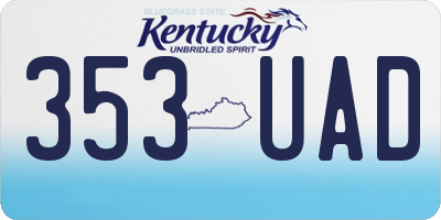 KY license plate 353UAD