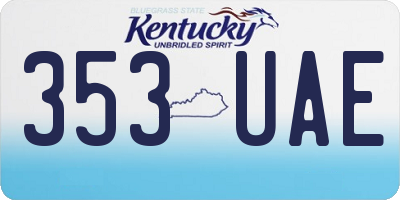 KY license plate 353UAE